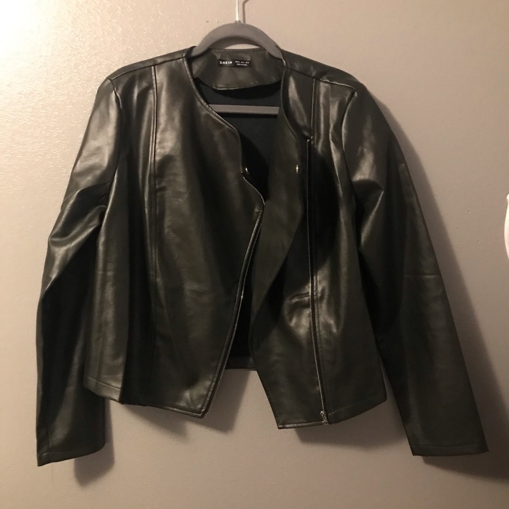 NEW SHEIN BLACK LEATHER JACKET
